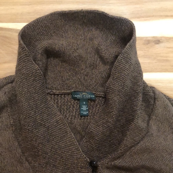 Ralph Lauren Brown Cotton Cowl Neck Sweater Small - Picture 3 of 11